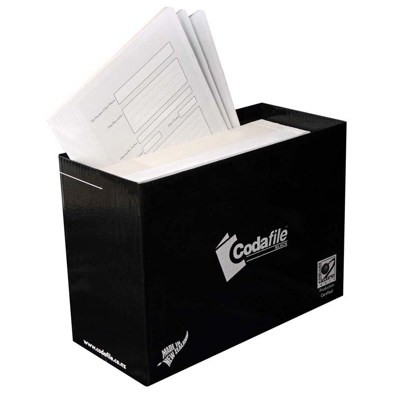 codafile file sTANdard with left hand pocket BLACK box of 50
