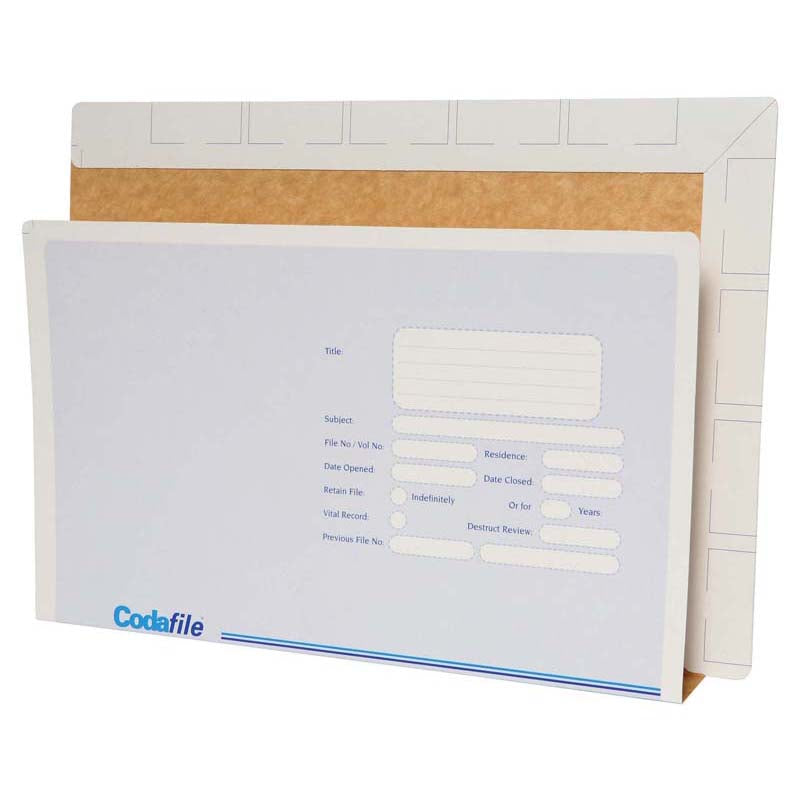 codafile vertical sTANdard with top and side tab box of 100