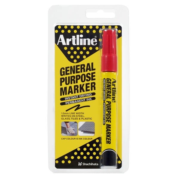 artline general purpose permanent marker red