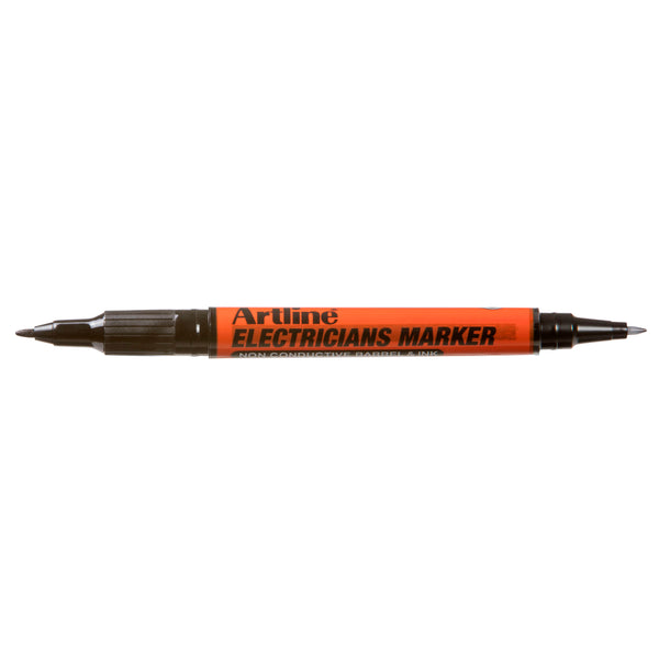 artline electricians permanent marker dual nib box of 12#Colour_BLACK