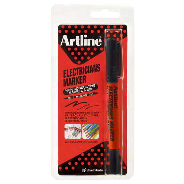 artline electricians permanent marker dual nib#Colour_BLACK