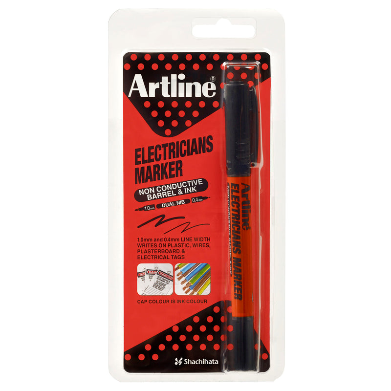 artline electricians permanent marker dual nib