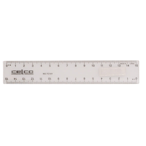 celco ruler 15cm plastic clear