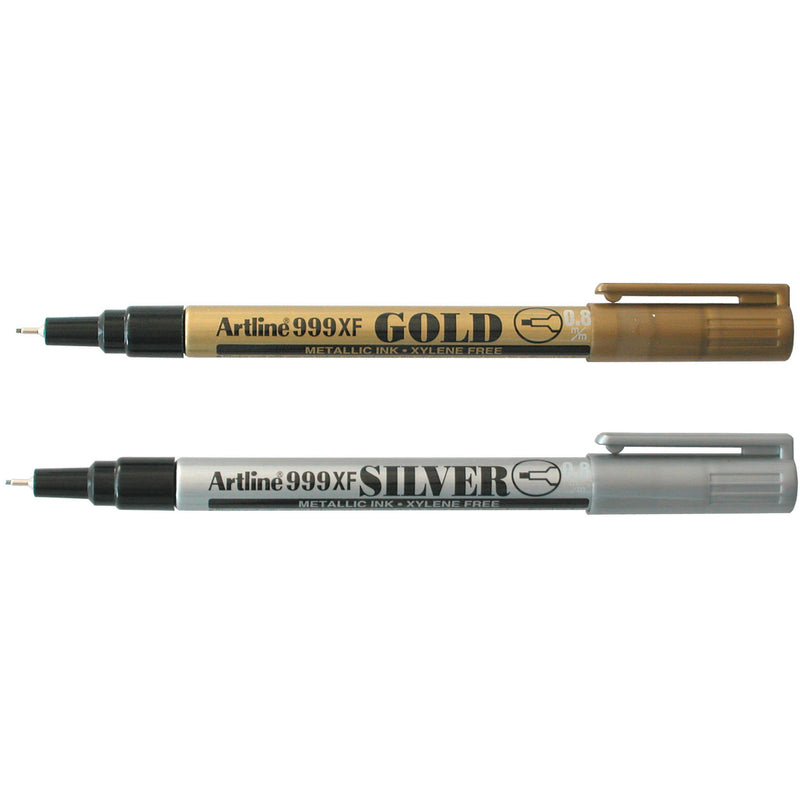 artline 999 metallic permanent marker 0.8mm plastic nib box of 12