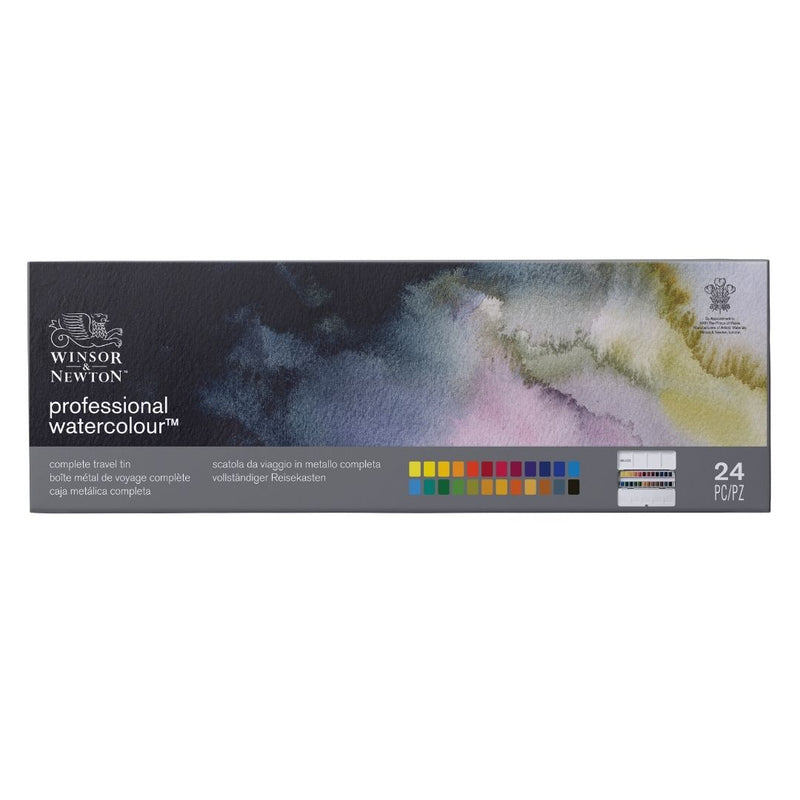 Winsor & Newton Professional Watercolour Complete Travel - Tin Of 24 Half Pans