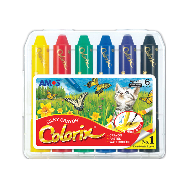 Amos Colorix Silky Crayon Classic Colours#Pack Size_PACK OF 6