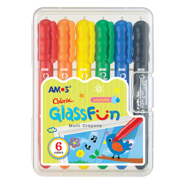 Amos Colorix Glass Fun Multi Crayons - Pack Of 6