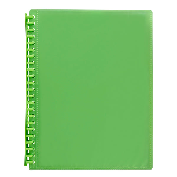 marbig refillable display book 20 pocket insert cover - pack of 12#Colour_LIME