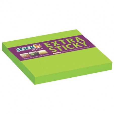 stick'n note extra sticky 76x76mm 90 sheet#Colour_NEON GREEN