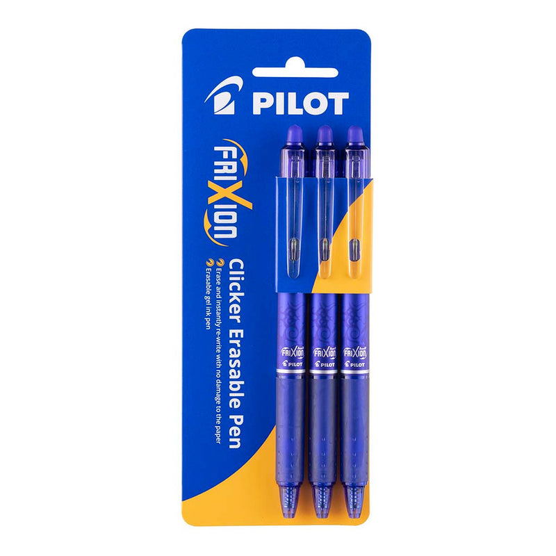 Pilot Frixion Clicker Erasable Fine Pens Pack Of 3