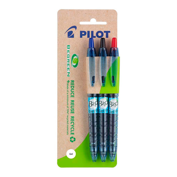 Pilot BeGreen B2P Gel Fine Pens Pack Of 3#Colour_ASSORTED