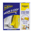 Sellotape Sticky Hook & Loop Strip Removable 20MM X 6M
