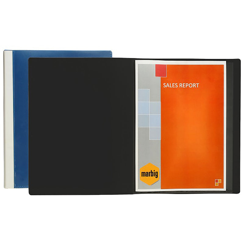 marbig® clearview non-refillable display book 36 pocket blue