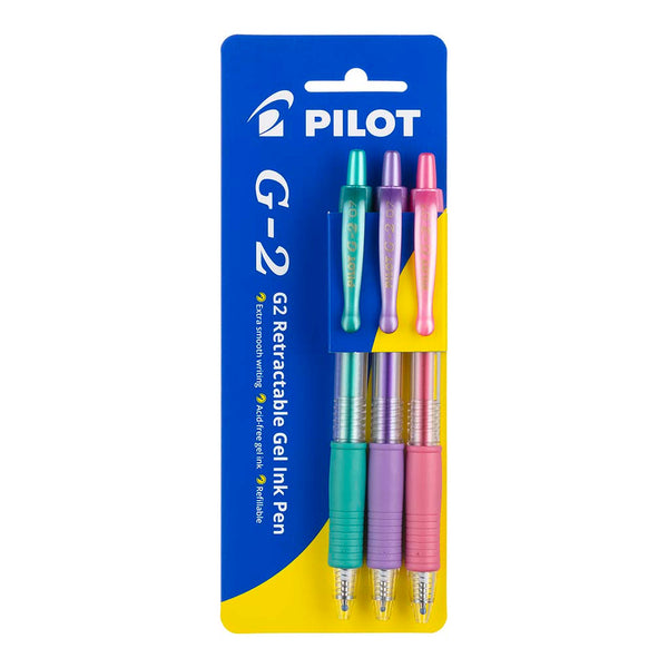 Pilot G2 Gel Fine Pens Metallic Gvp Pack Of 3