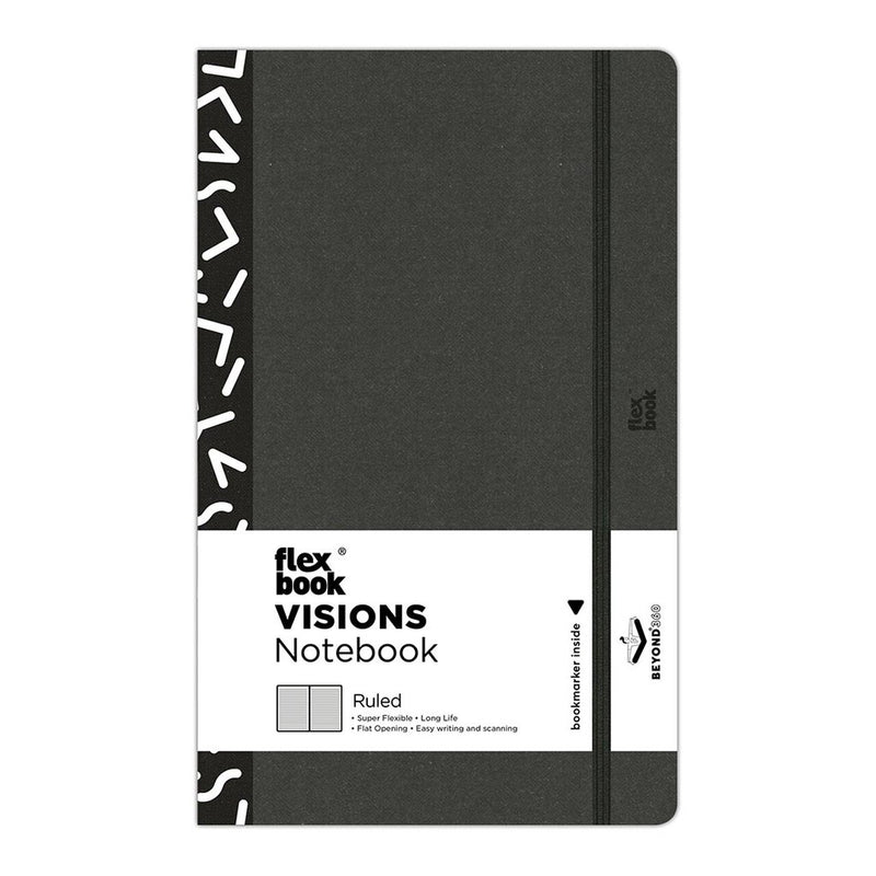 flexbook visions notebook medium ruled black/white