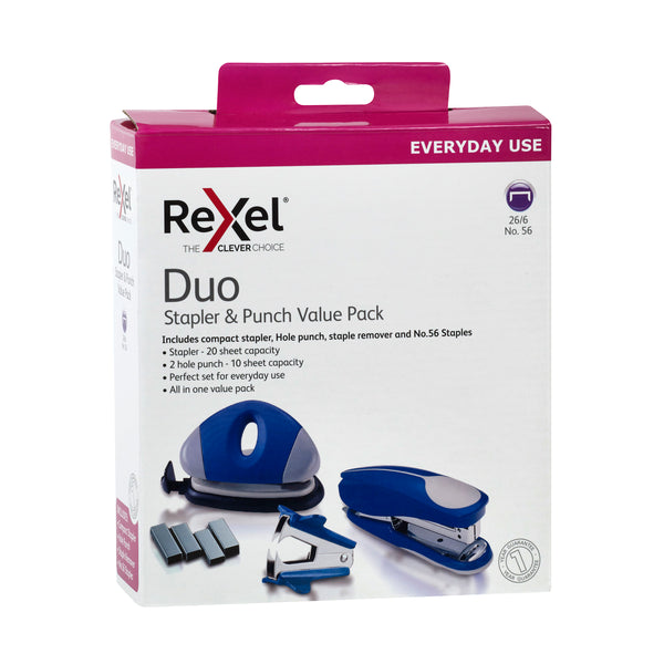 rexel stapler value pack with punch blue - pack of 6