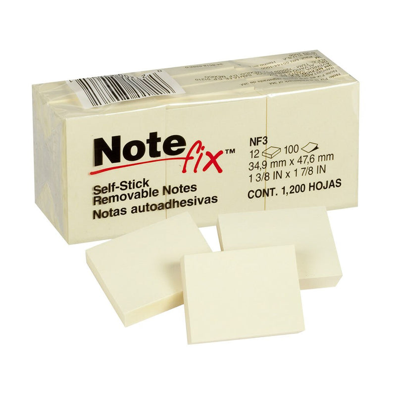 notefix self-stick notes 38x50mm YELLOW PACK OF  12