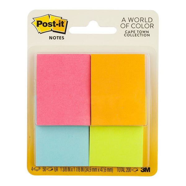 post-it notes 653-4af mini page markers size 36mm x 48mm 50 sheet pads pack 4