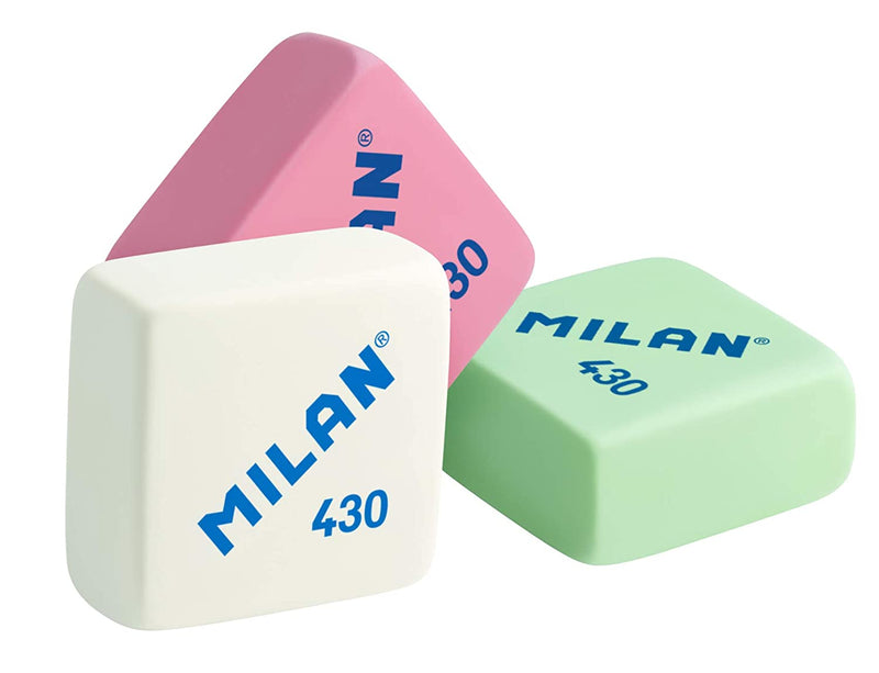 milan erasers 430 synthetic rubber assorted colours