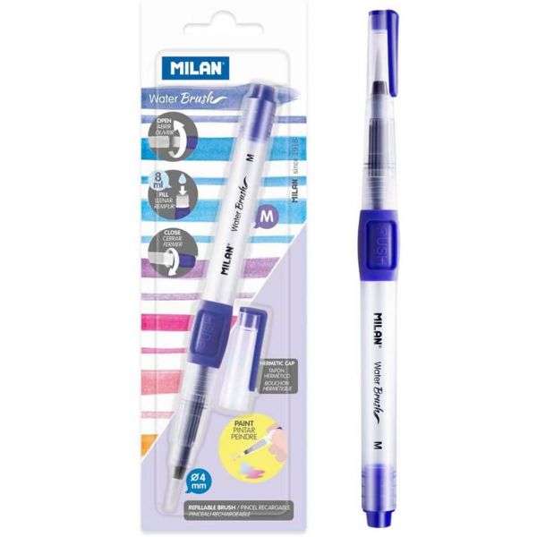 Milan Refillable Water Brush 4mm Medium Tip 8ml Capacity