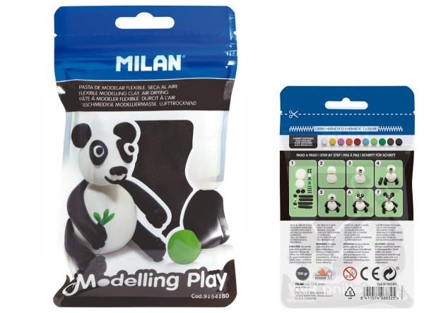 Milan Air Dry Modelling Play Clay 100GM#Colour_BLACK