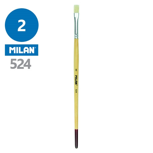 Milan Bristle Hair Brush 524 Series Flat#Size_2