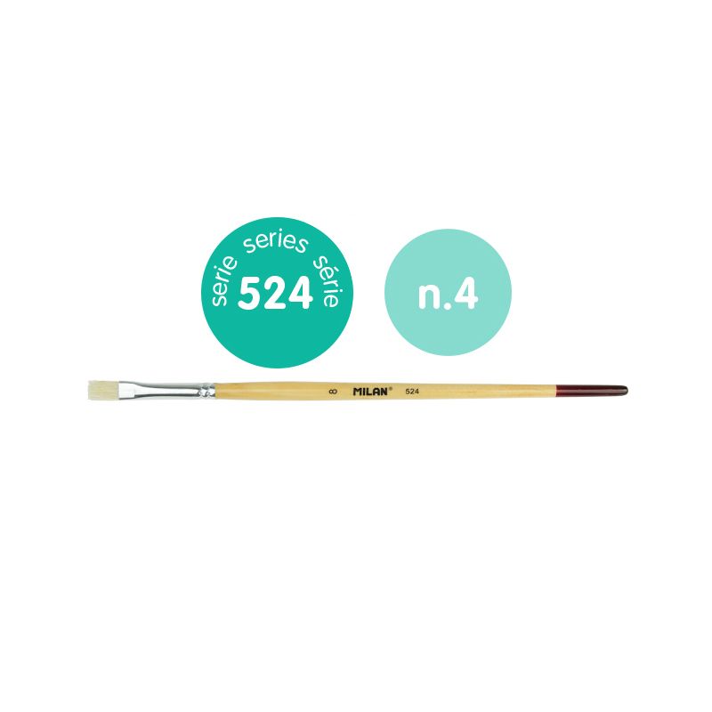 Milan Bristle Hair Brush 524 Series Flat