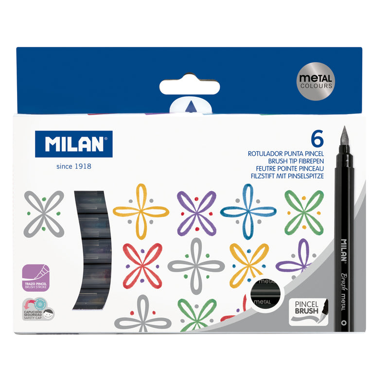 Milan Markers Brush Tip - Pack of 6