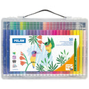 Milan Conic Tip Fibre Pens Hard Case Assorted - Pack of 50