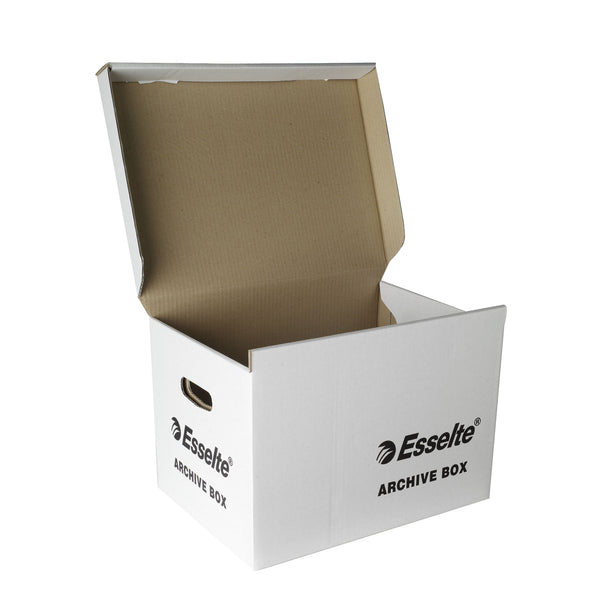 esselte archive box hinged lid white - pack of 10