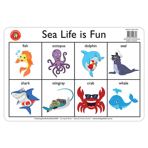 learning can be fun placemat desk sealife is fun