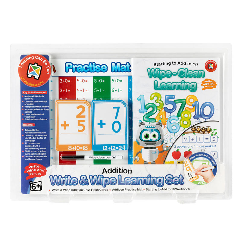 Learning Can Be Fun Write & Wipe Learning Set Addition