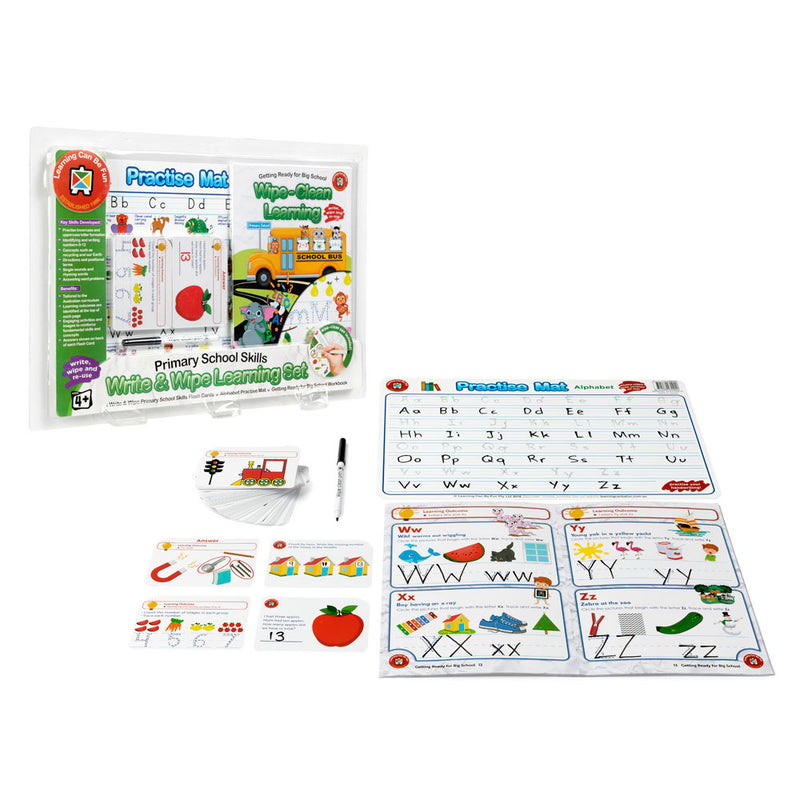 Learning Can Be Fun Write & Wipe Learning Set Primary School Skills