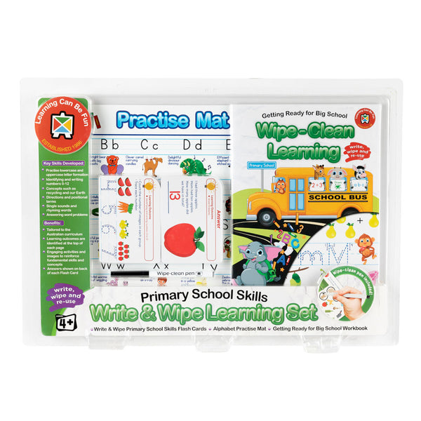 Learning Can Be Fun Write & Wipe Learning Set Primary School Skills