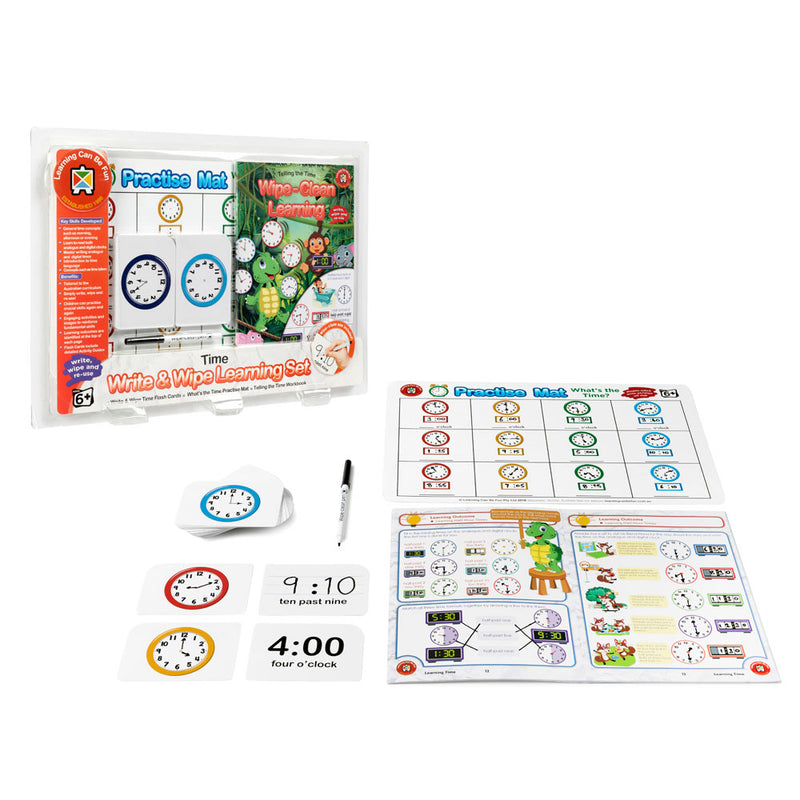 Learning Can Be Fun Write & Wipe Learning Set Time