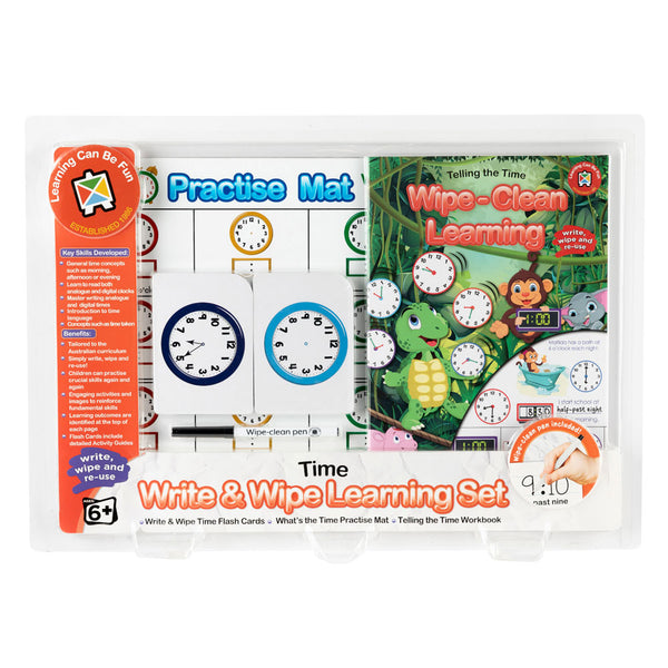 Learning Can Be Fun Write & Wipe Learning Set Time