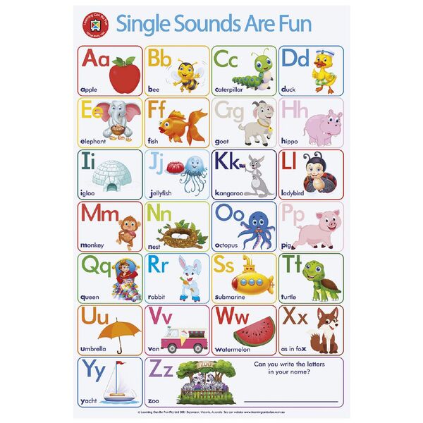 Learning Can Be Fun Wall Chart Single Sounds Are Fun Poster