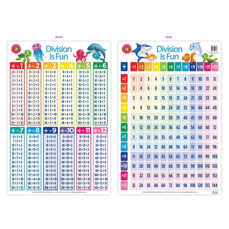 Learning Can Be Fun Wall Chart Division Is Fun Poster