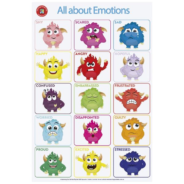 Learning Can Be Fun Wall Chart All About Emotions Poster
