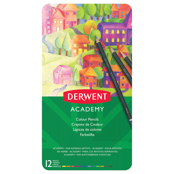 Derwent Academy Coloured Pencil - Tin Of 12
