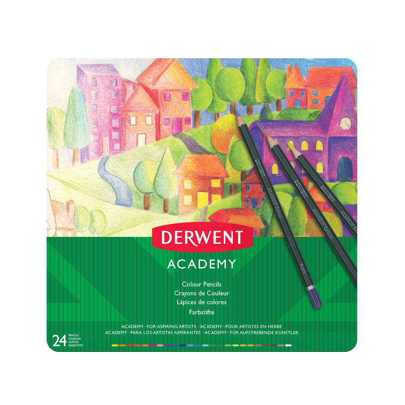 Derwent Academy Coloured Pencil - Tin Of 24