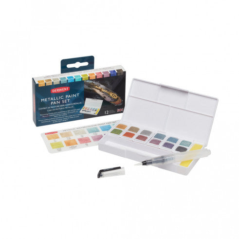 Derwent Metallic Paint 12 Pan Set