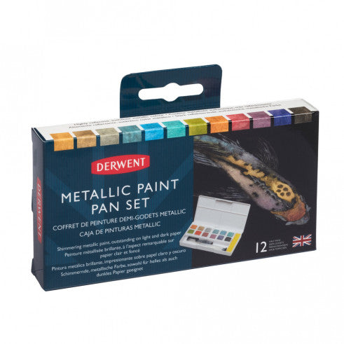 Derwent Metallic Paint 12 Pan Set