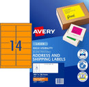 avery shipping laser labels 14 up 25 sheets 99.1x38.1mm
