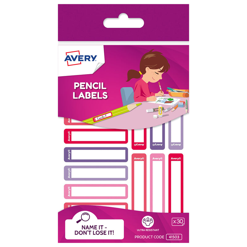 Avery Kids Pencil Labels 30 Pack