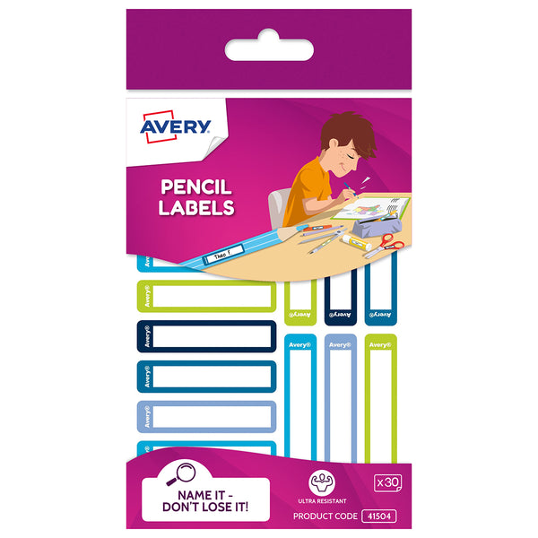 Avery Kids Pencil Labels 30 Pack#Colour_GREEN