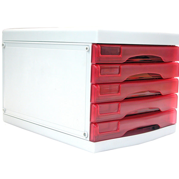 metro 3475 desktop filing drawers a4 5d#colour_STRAWBERRY