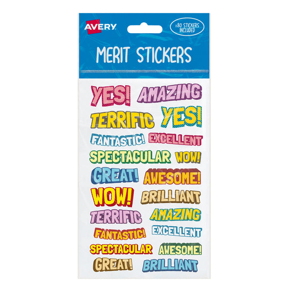 Avery Merit Stickers Comic 80 Pack