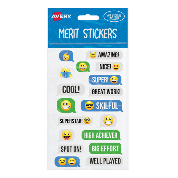 Avery Merit Stickers Emoji 68 Pack