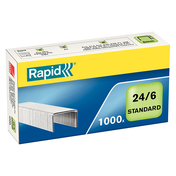 rapid staples 24/6mm box#pack size_PACK OF 1000